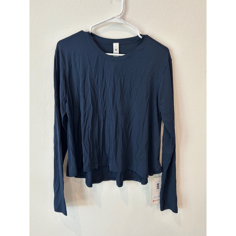 Lululemon Modal Relaxed Fit Lounge Long Sleeve True Navy Blue Size 6 NWT